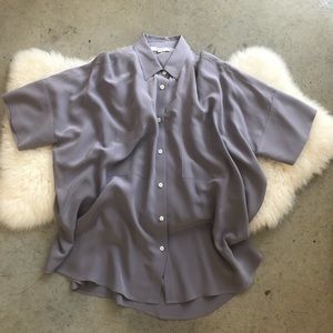 Madewell Oversized Silk Button Down Blouse